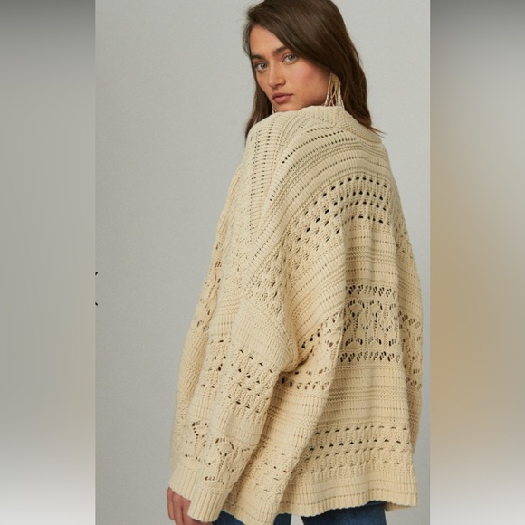 NWT‎ Lucky 🍀 Brand Crochet Cardigan - Picture 4 of 6